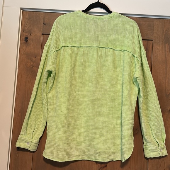 Dokotoo oversized gauze Tunic Blouse Womens M button down pop over Boho Beach - Picture 2 of 11